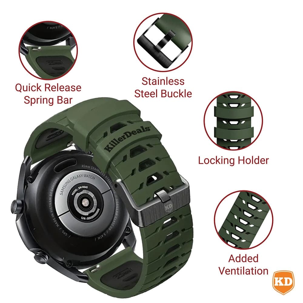 20mm Universal Watch Silicone Strap for Garmin Samsung Huawei
