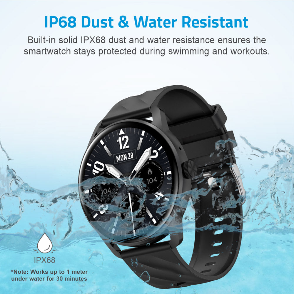MT410 Smart Watch 1.39" HD IPX68 with BT Calls Sports HR BP BO - Silver