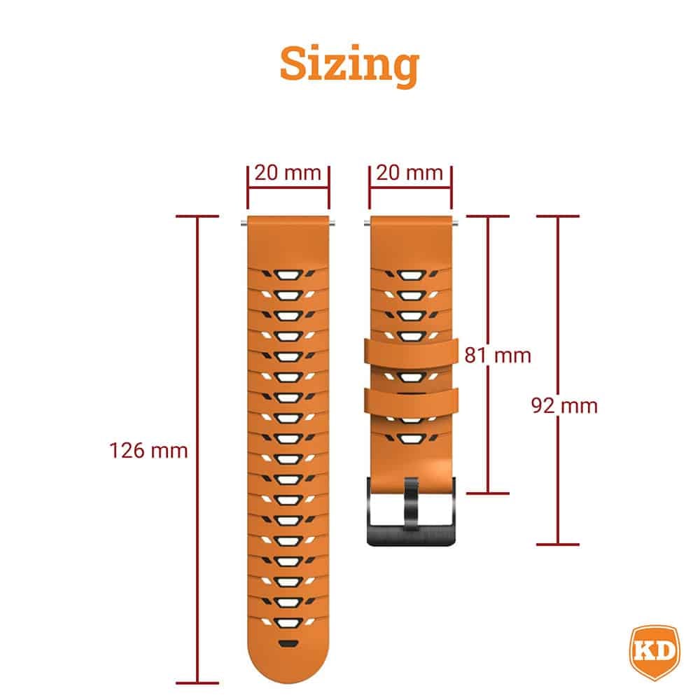 20mm Universal Watch Silicone Strap for Garmin Samsung Huawei