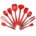 10-Pack Silicone Spatula Whisk Tong Spoon Kitchen Utensil Set
