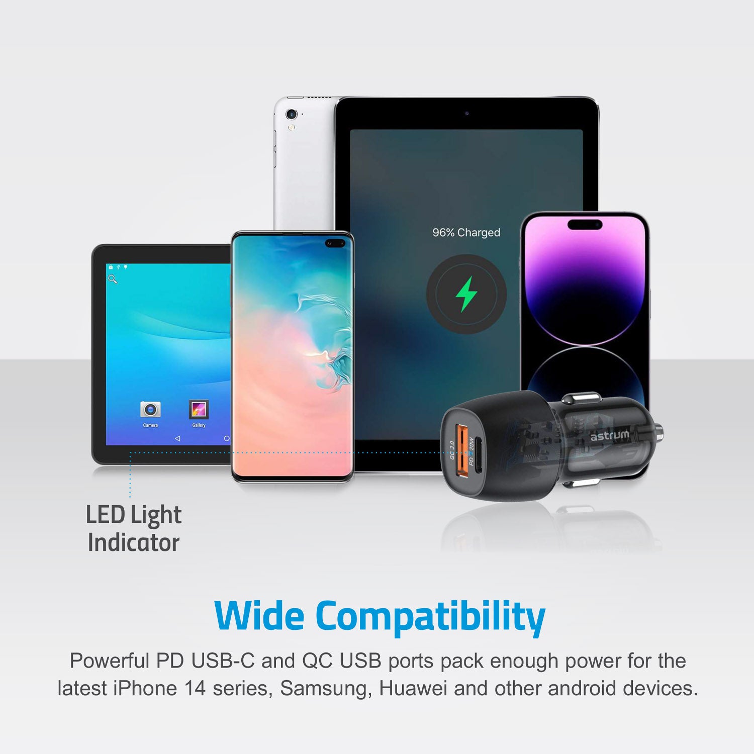 Pro Go PD20 20W USB-C PD 3A Dual USB Travel Car Charger
