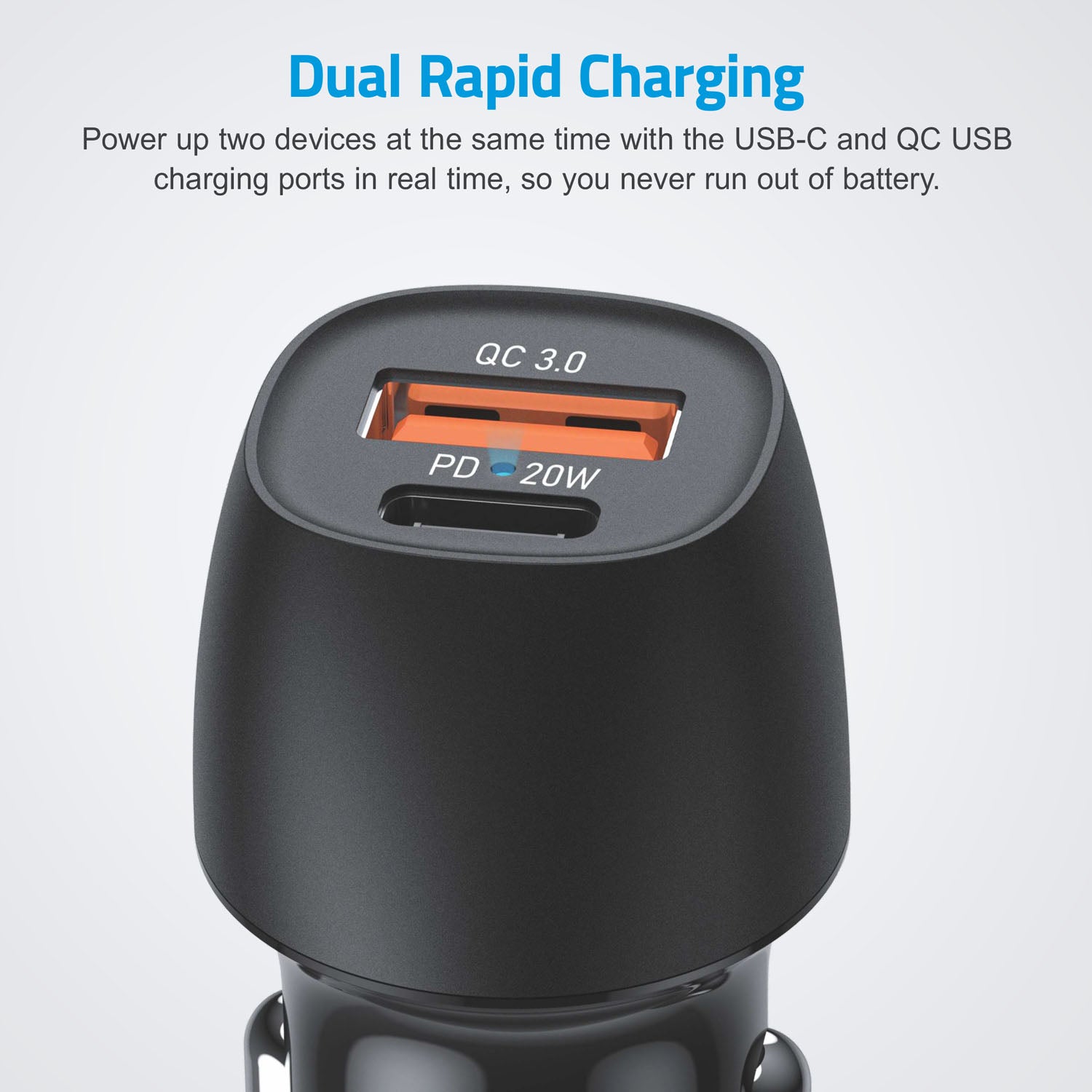 Pro Go PD20 20W USB-C PD 3A Dual USB Travel Car Charger