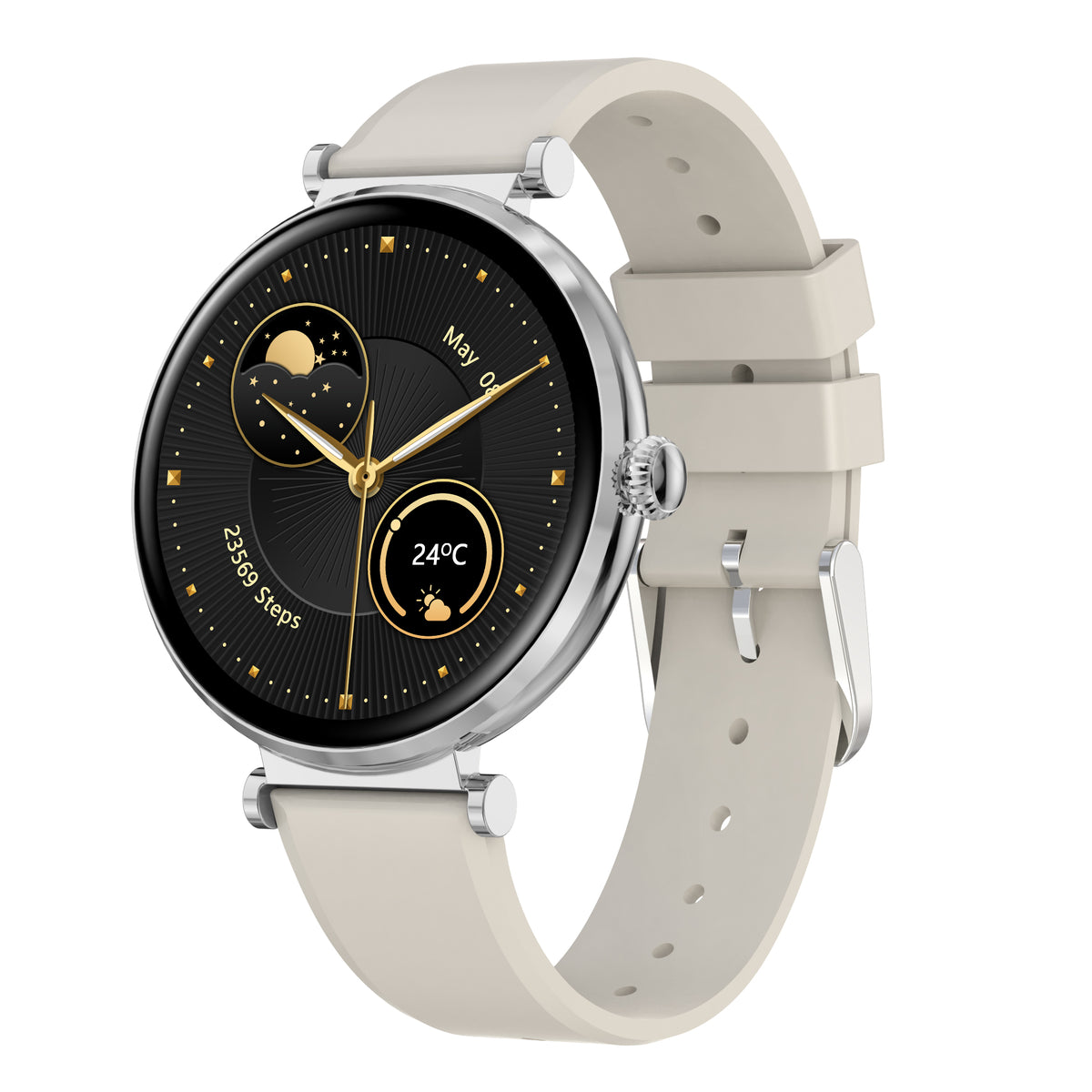 MT510 Smart Watch 1.32" AMOLED IPX68 with BT Calls Sports HR BP BO - Silver