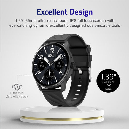 MT410 Smart Watch 1.39" HD IPX68 with BT Calls Sports HR BP BO - Silver