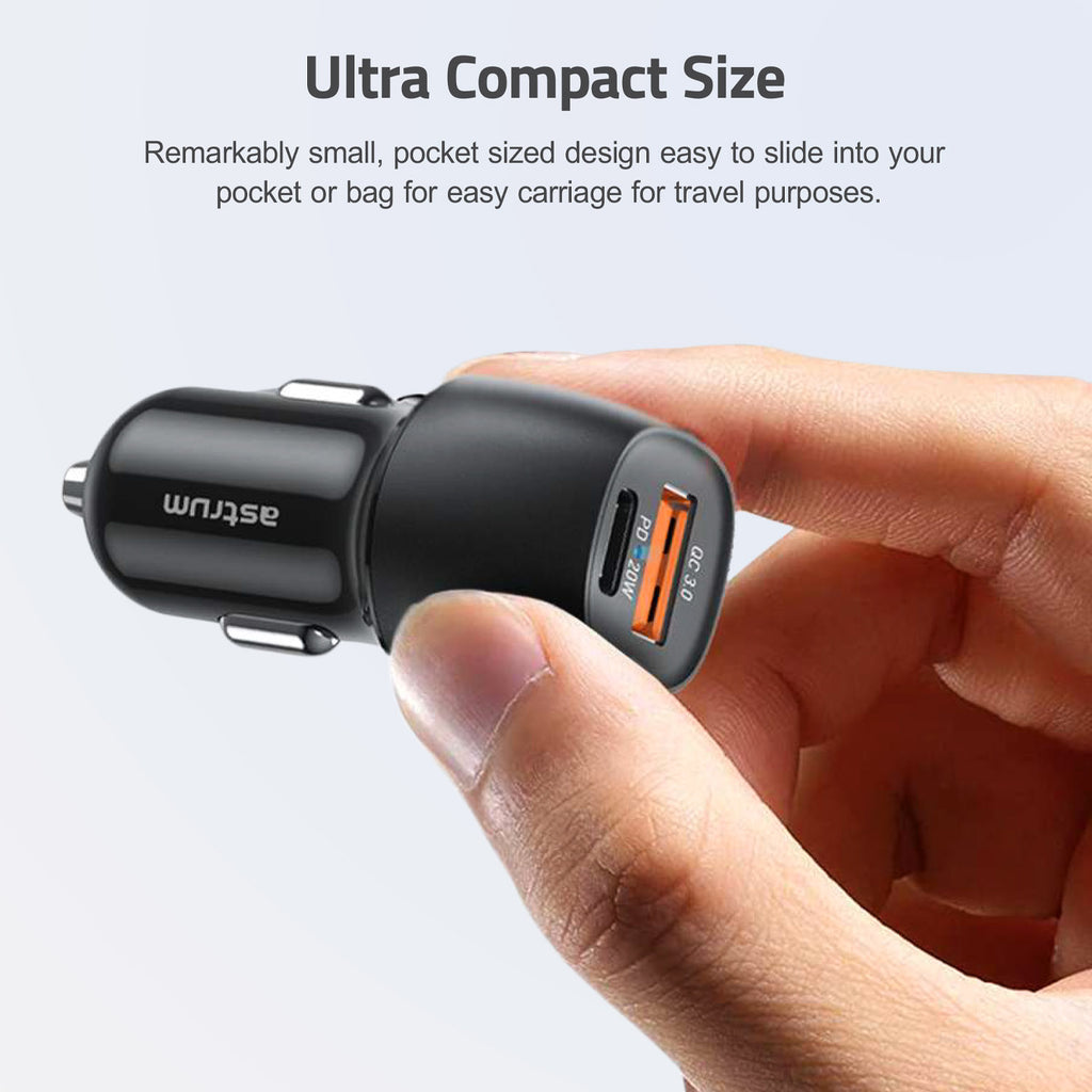 Pro Go PD20 20W USB-C PD 3A Dual USB Travel Car Charger